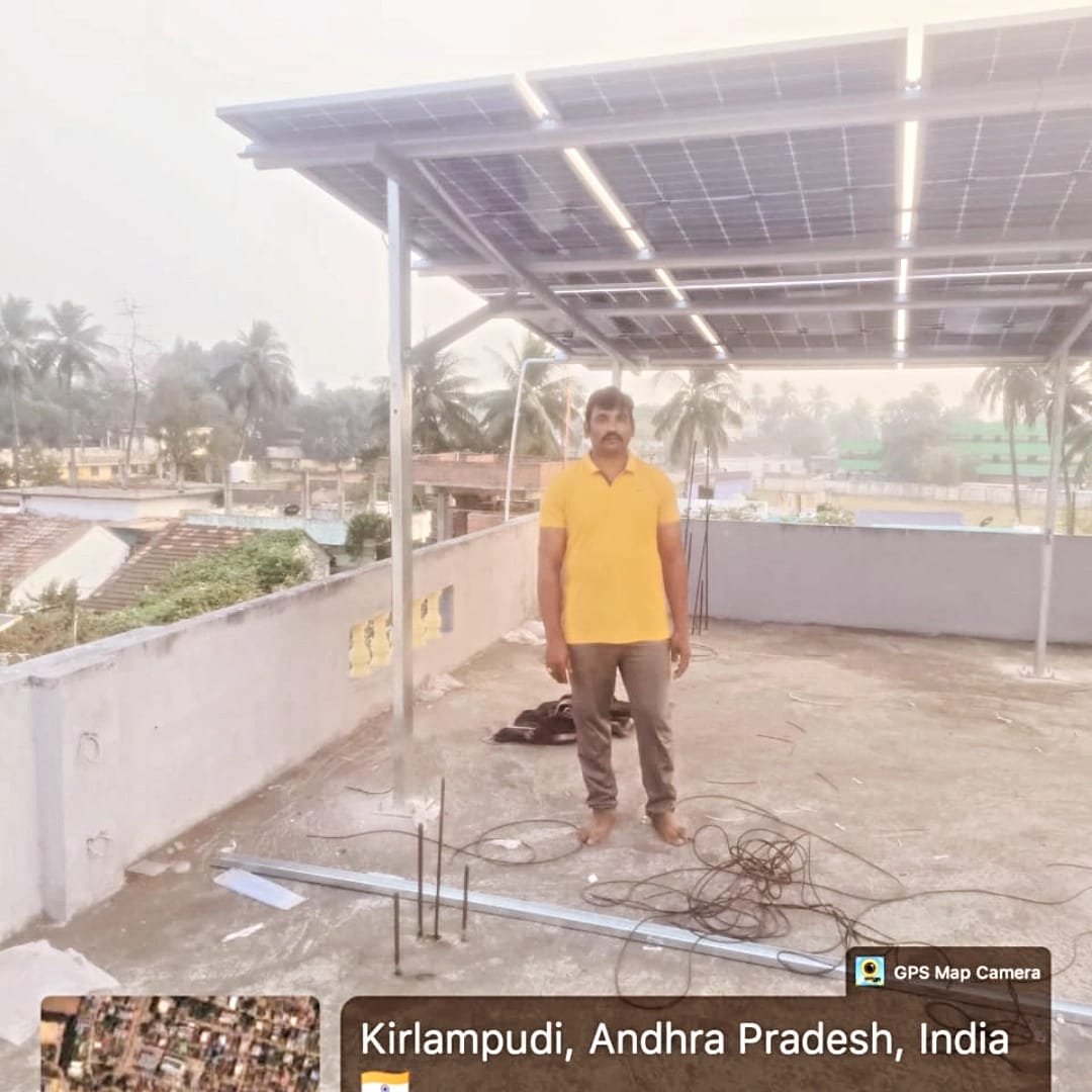 Tata Solar Panel Installation by SPSR Enterprises in Kakinada